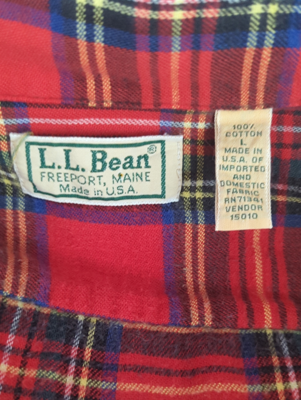 Vintage L.L. Bean Flannel Lined Canvas Hurricane Shirt Jacket Men L Made in USA - Picture 2 of 9